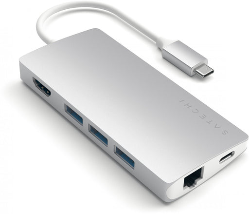 Satechi USB-C Multiport Adapter 4K with Ethernet V2- Silver