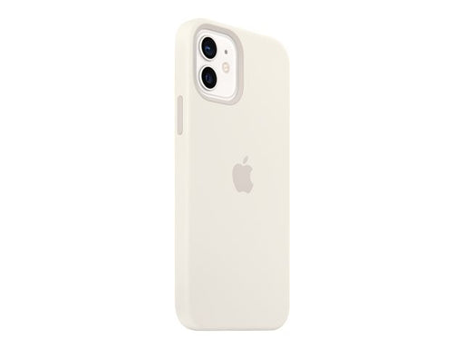 iPhone 12 silikonikuori MagSafella, valkoinen