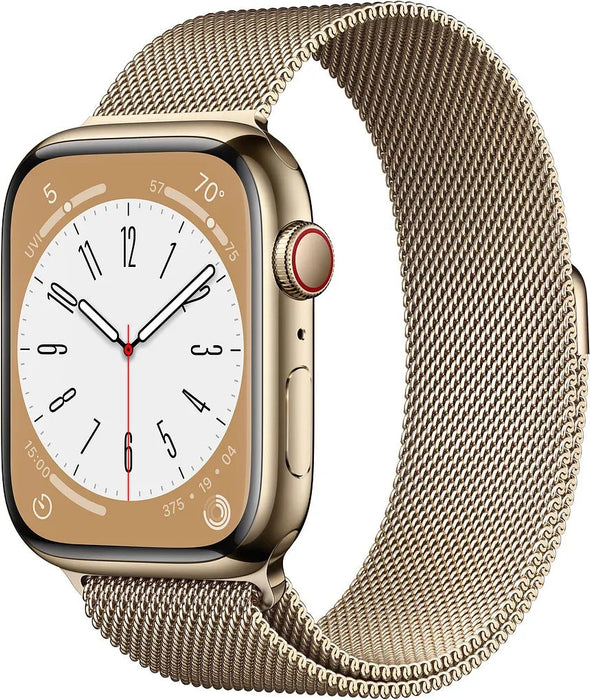 Apple Watch Series 8 45mm GPS + Cellular Gold Stainless Steel Gold Milanese Loop