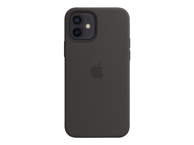iPhone 12 silikonikuori MagSafella, musta