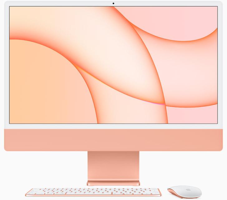 iMac 24inch with Retina 4.5K display Apple M1 chip with 8-core CPU and 8-core GPU 1TB SSD 16GB Ei Ethernetiä Magic Mouse + Magic Trackpad Magic Keyboard numeronäppäimistöllä Touch ID - Orange