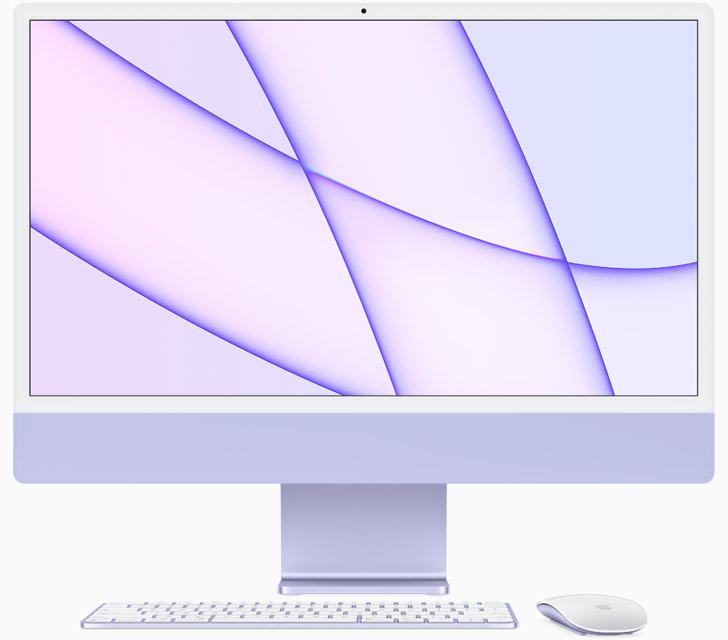 iMac 24inch with Retina 4.5K display Apple M1 chip with 8-core CPU and 8-core GPU 256GB SSD 8GB Ei Ethernetiä Magic Trackpad Magic Keyboard Touch ID - Purple