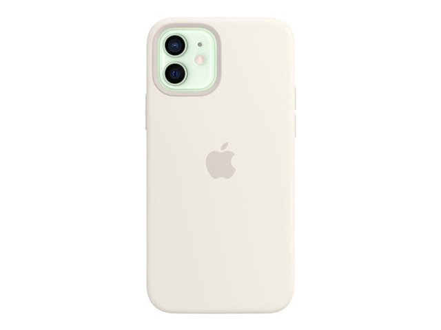 iPhone 12 silikonikuori MagSafella, valkoinen