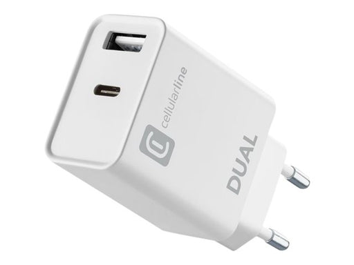CELLULARLINE Dual Port Apple Charger 20W - WHITE
