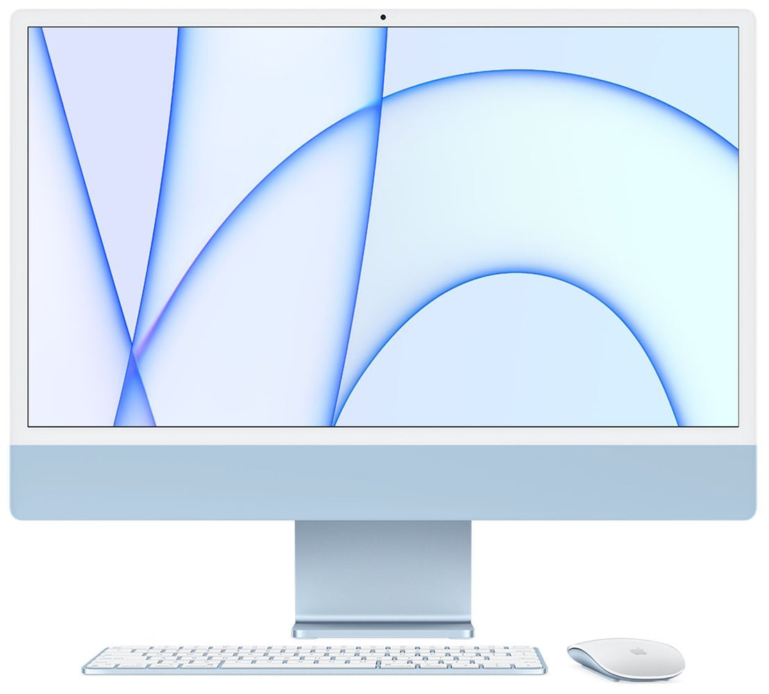 iMac 24inch with Retina 4.5K display Apple M1 chip with 8-core CPU and 7-core GPU 512GB SSD 16GB Gigabit Ethernet Magic Trackpad Magic Keyboard numeronäppäimistöllä Touch ID - Blue