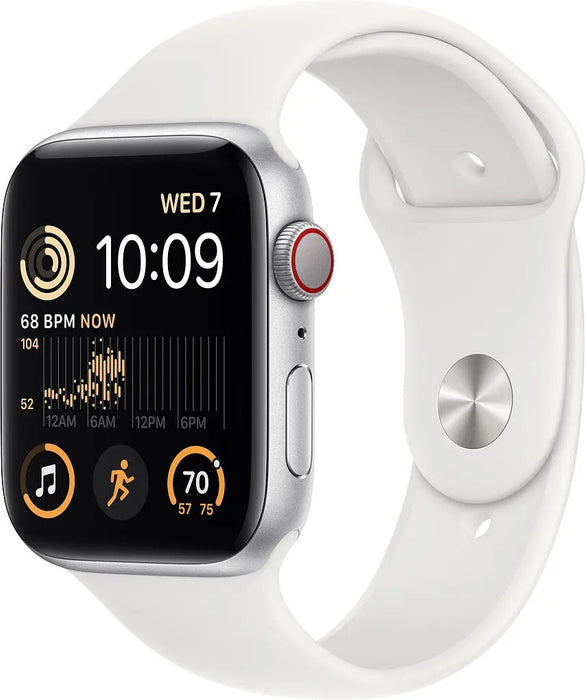 Apple Watch SE 44mm GPS Silver Aluminium White Sport Band